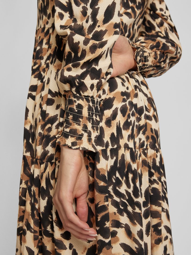 YAS Midi-jurk met smokdetails model 'ALIRA'