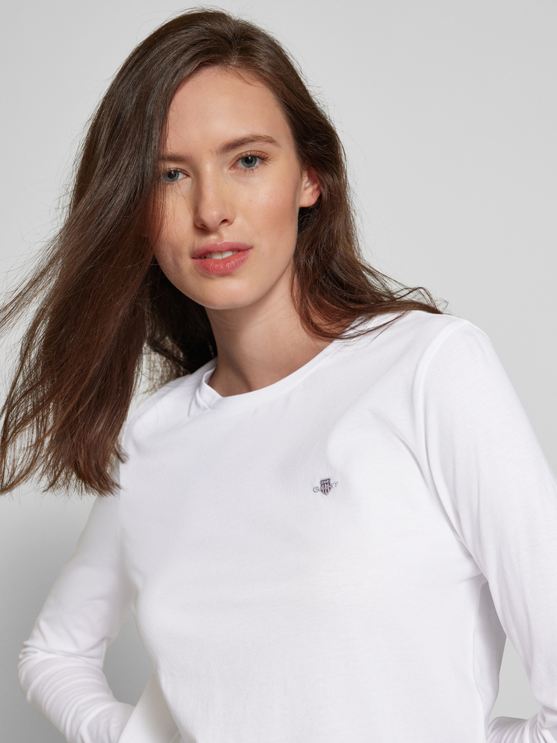 Gant Shirt met lange mouwen en labelstitching
