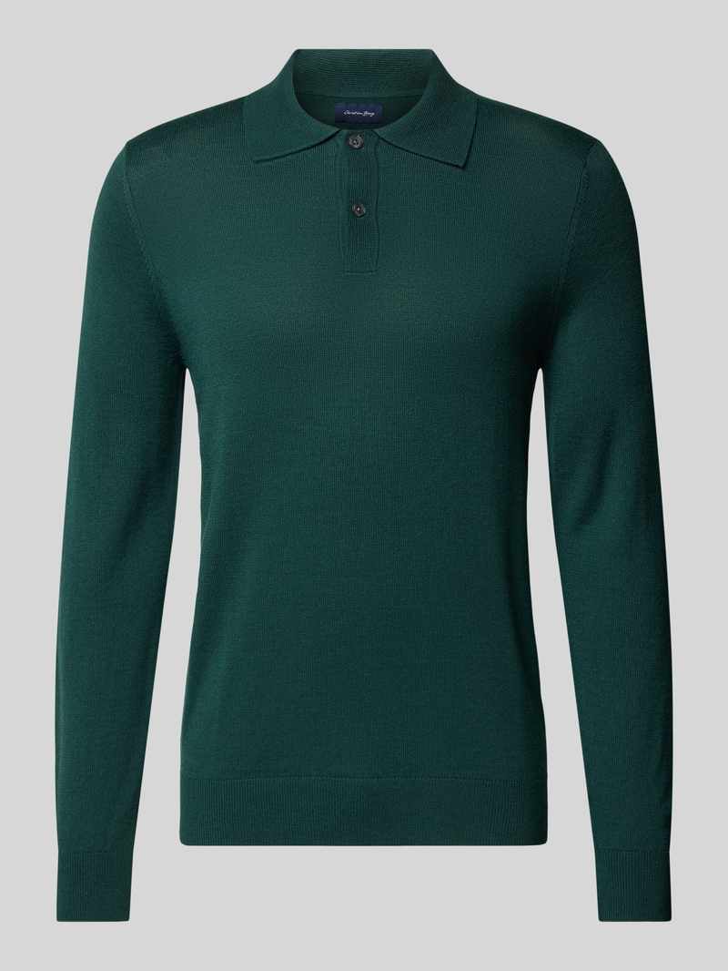 Christian Berg Men Slim fit gebreide pullover met polokraag