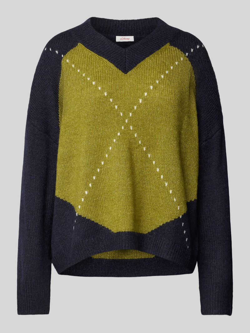 s.Oliver RED LABEL Regular fit gebreide pullover met V-hals