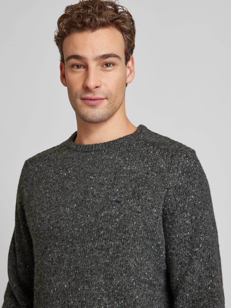FYNCH-HATTON Gebreide pullover van wolmix met ronde hals