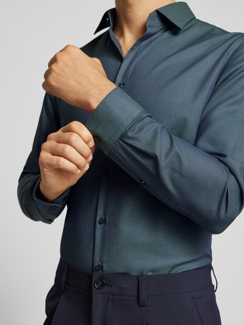 Jake*s Slim fit zakelijk overhemd van puur katoen