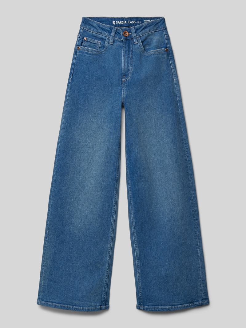 Garcia Wide leg jeans met gerafelde zoom model 'Annemay'
