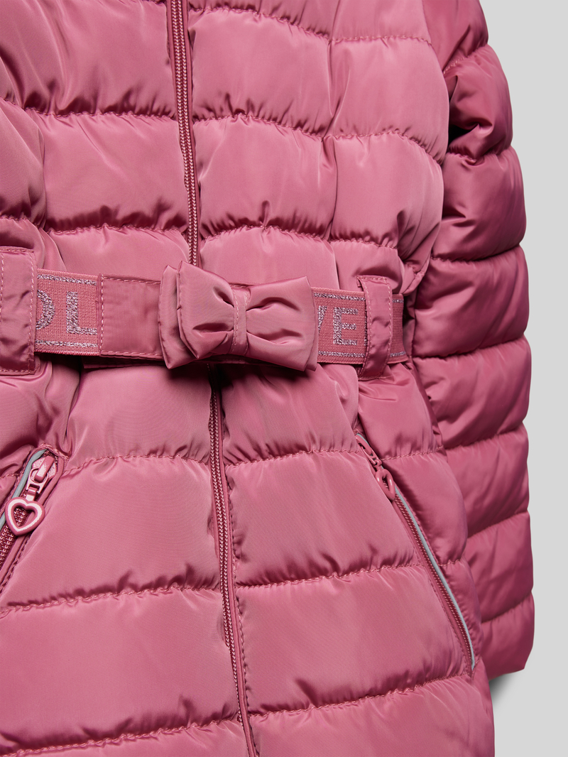 s.Oliver RED LABEL Regular fit gewatteerde lange jas met afneembare rand van imitatiebont