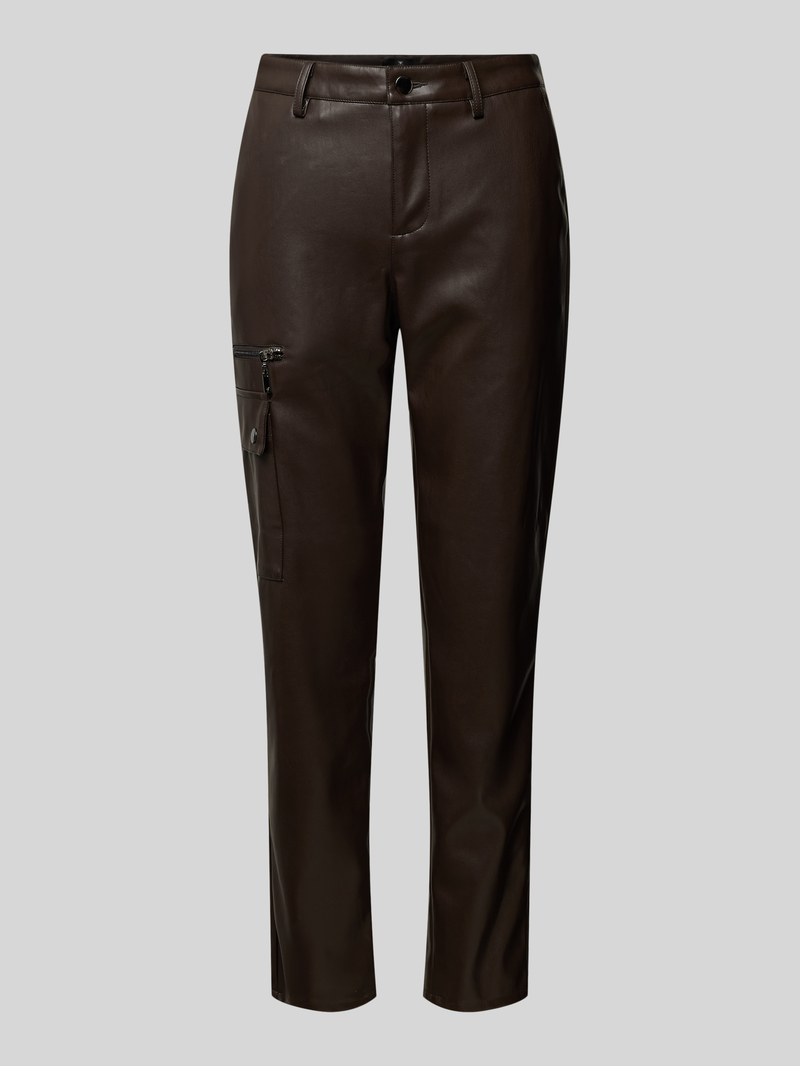 monari Regular fit broek in leerlook