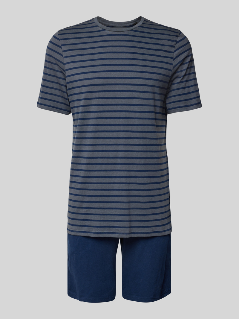 Schiesser Pyjama met geribde ronde hals