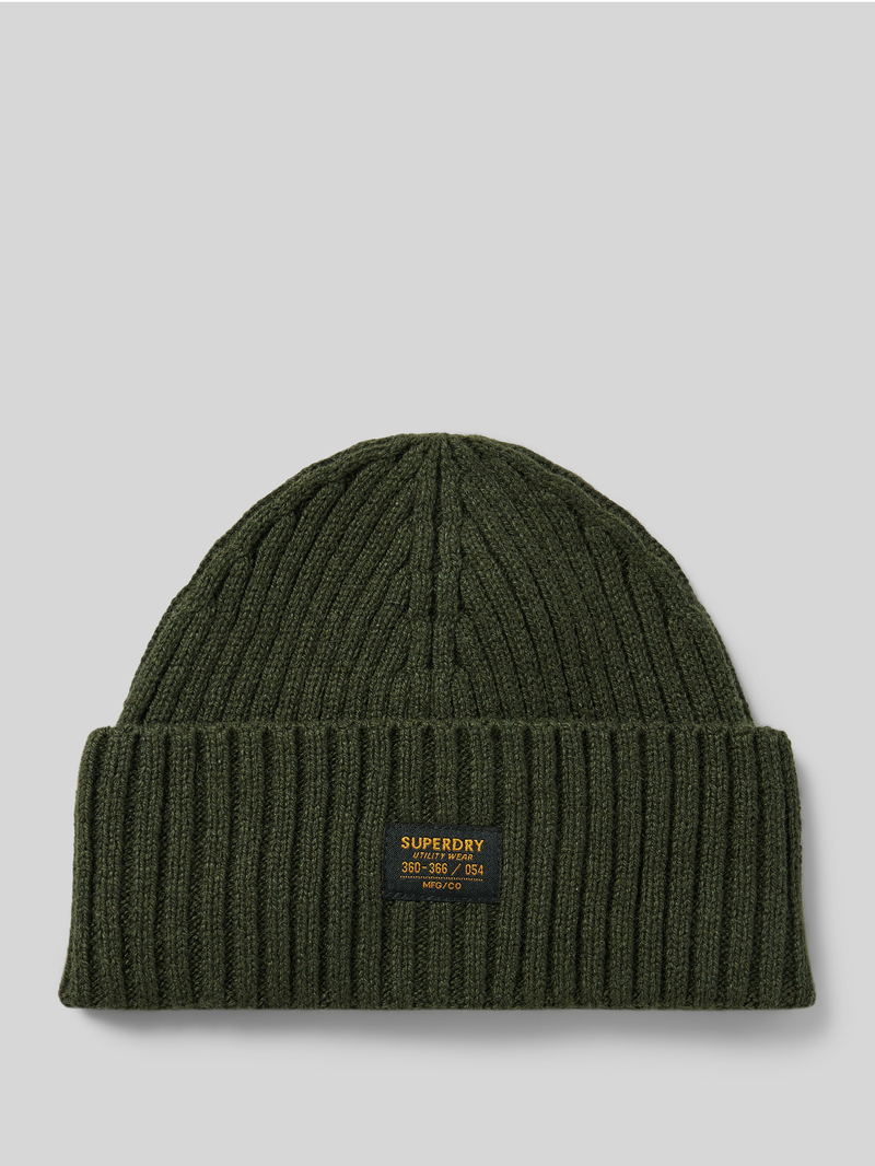 Superdry Muts van wolmix met logopatch model 'WORKWEAR'