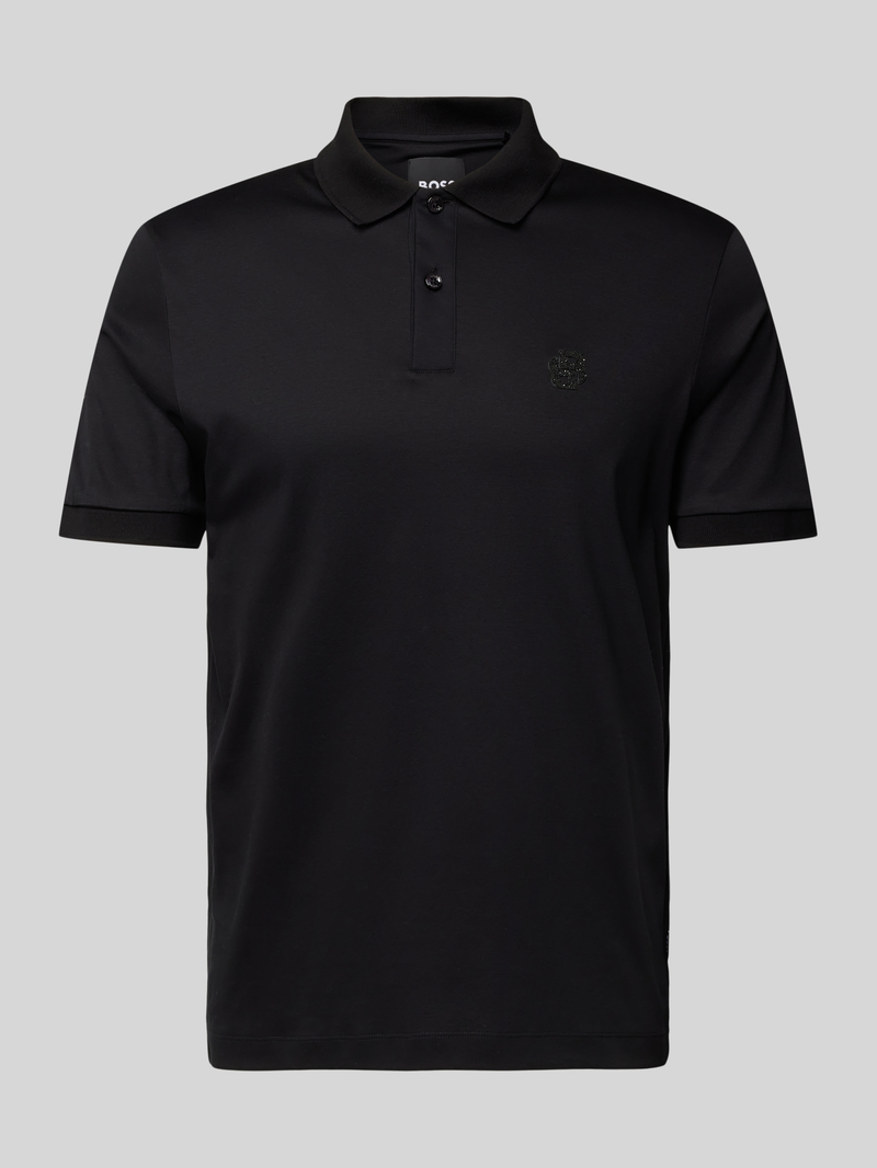 Boss Slim fit poloshirt met korte knoopsluiting