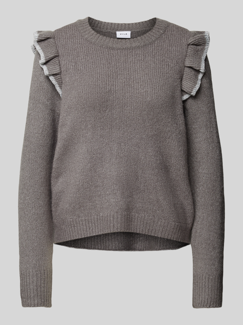 Vila Gebreide pullover met ruches, model 'NANZYL'