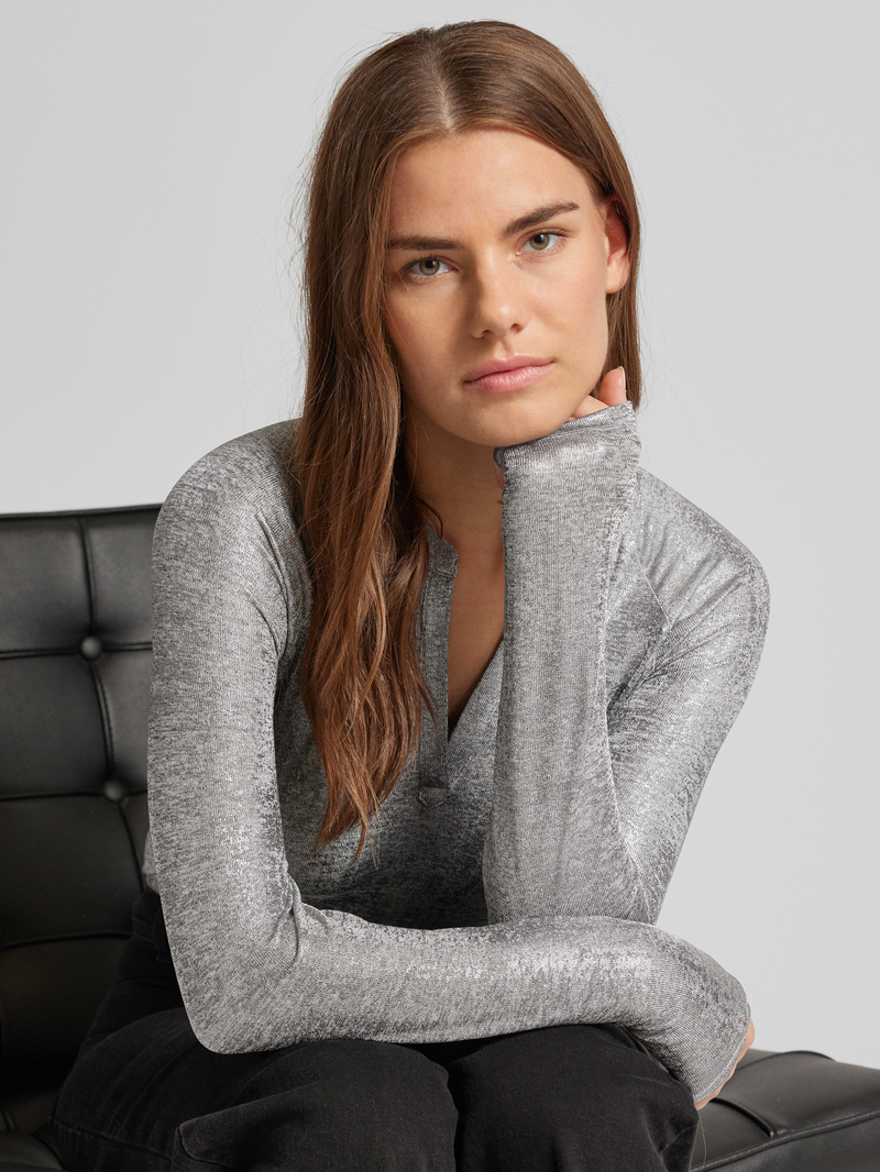 monari Shirt met lange mouwen en V-hals