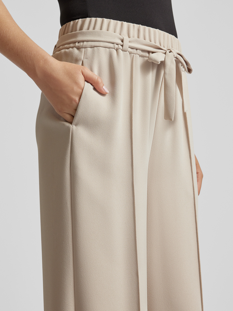 comma Wide leg stoffen broek met strikceintuur