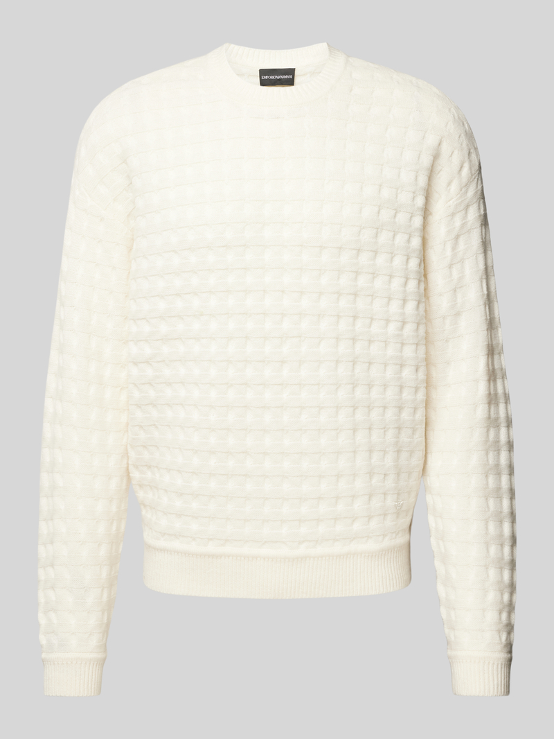 Emporio Armani Gebreide pullover met structuurmotief