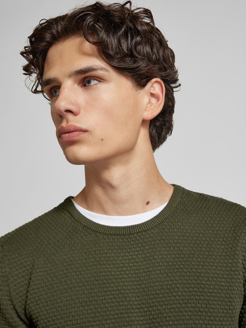 Blend Gebreide pullover met structuurmotief