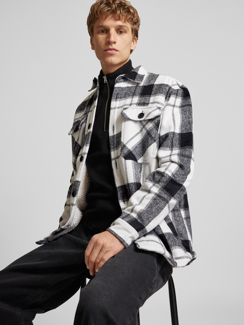 Redefined Rebel Regular fit overhemdjack met opgestikte paspelzakken op de borst
