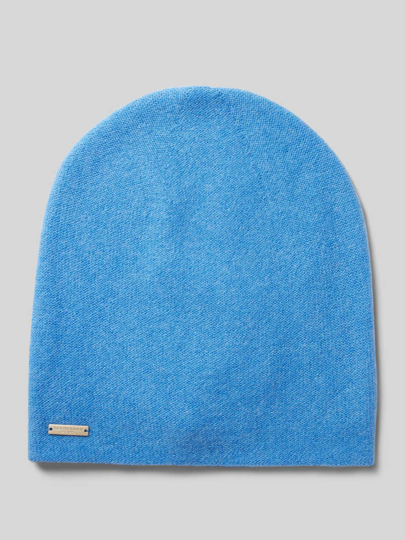 Seeberger Beanie van puur kasjmier met labeldetail