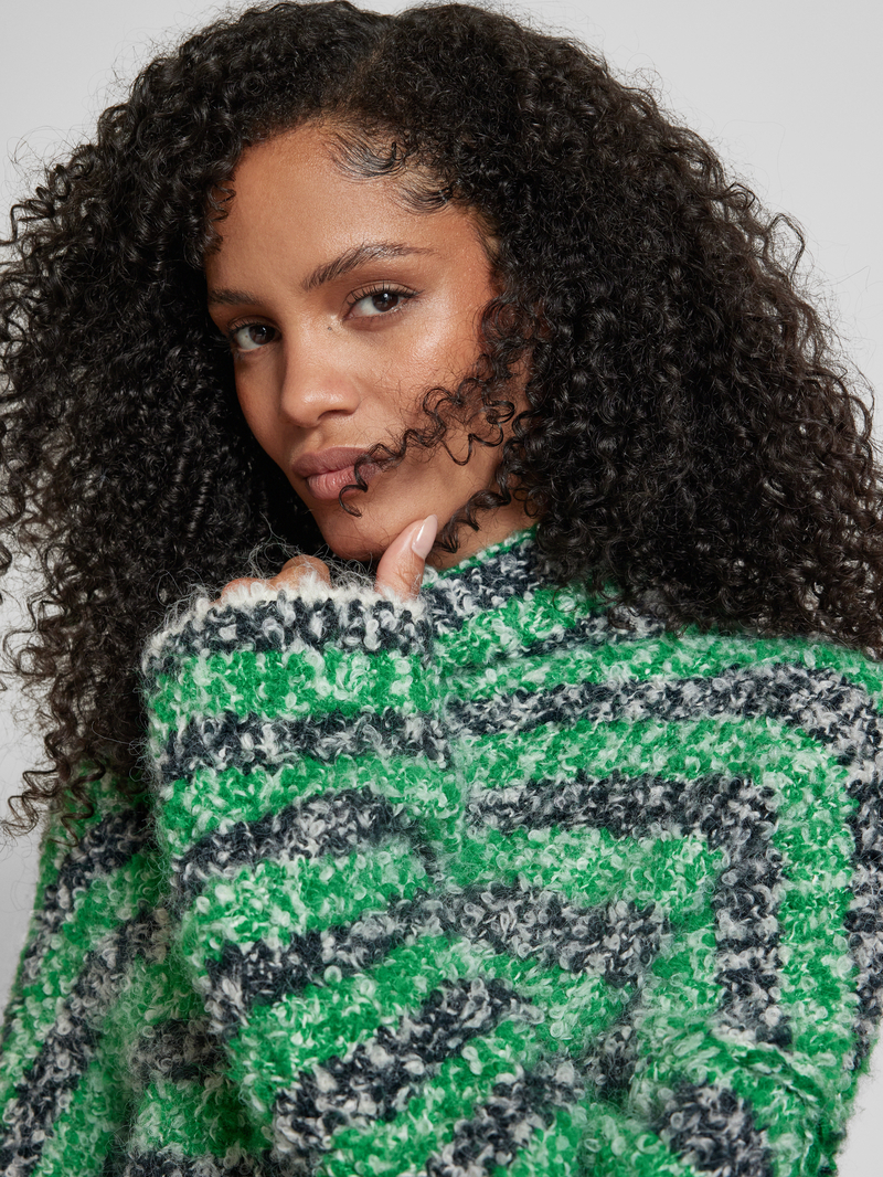JAKE*S STUDIO WOMAN Relaxed fit gebreide pullover met opstaande kraag