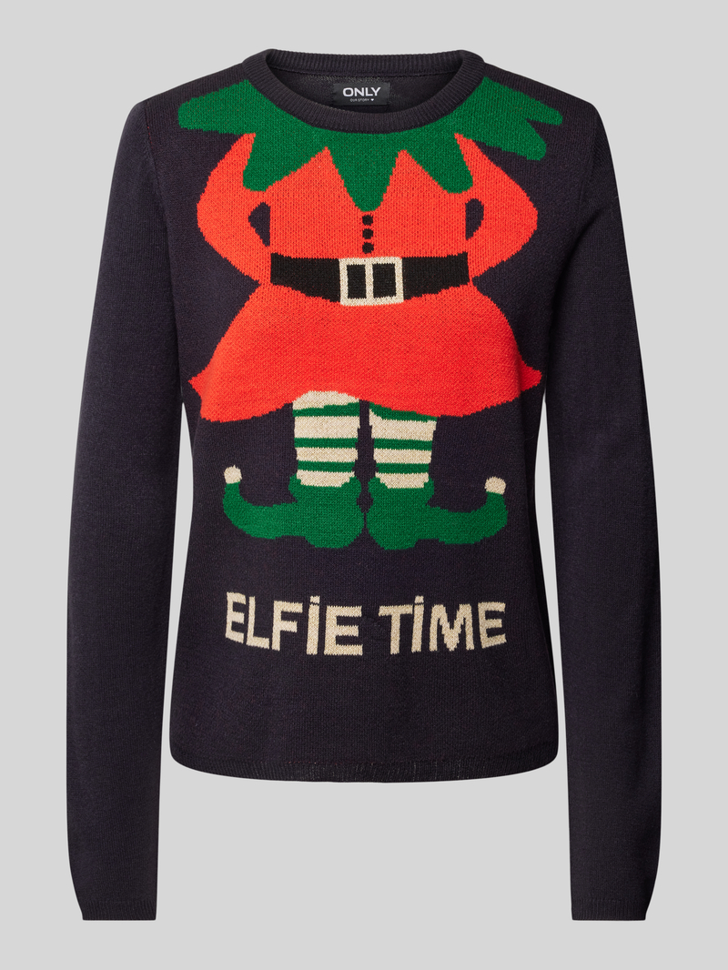 Only Gebreide pullover met ronde hals, model 'XMAS SELFIE'