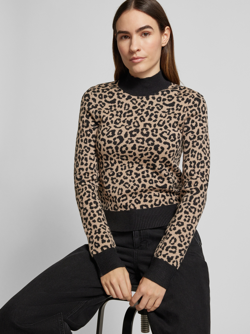 Vero Moda Regular fit gebreide pullover van viscosemix met geometrisch motief model 'ARIA'