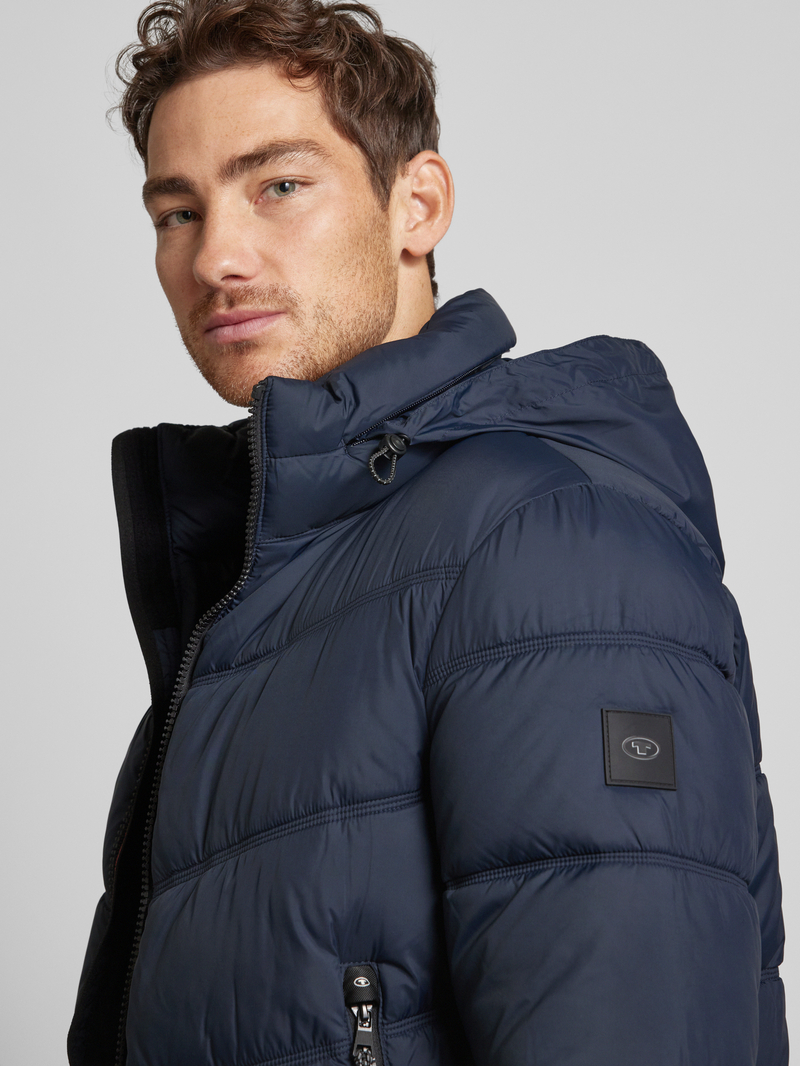 Tom Tailor Regular fit gewatteerd jack met opbergbare capuchon
