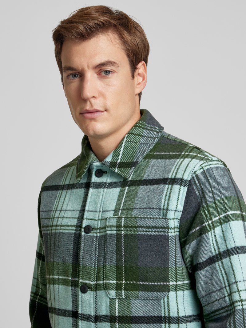 s.Oliver RED LABEL Regular fit overshirt met borstzak en ruitmotief