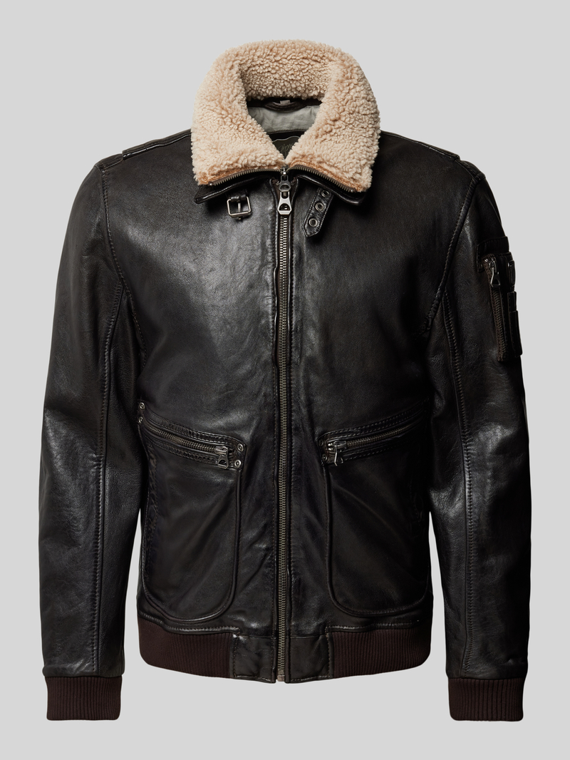 gipsy Leren jack met opstaande kraag model 'SELWIN'
