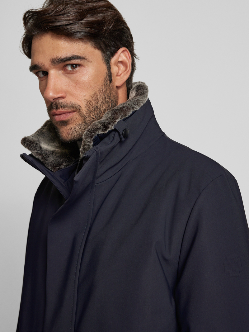 Strellson Lange jas met opstaande kraag model 'Flex'