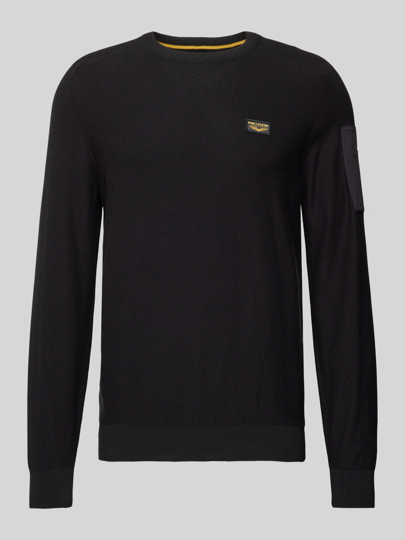 PME Legend Gebreide pullover met labeldetail