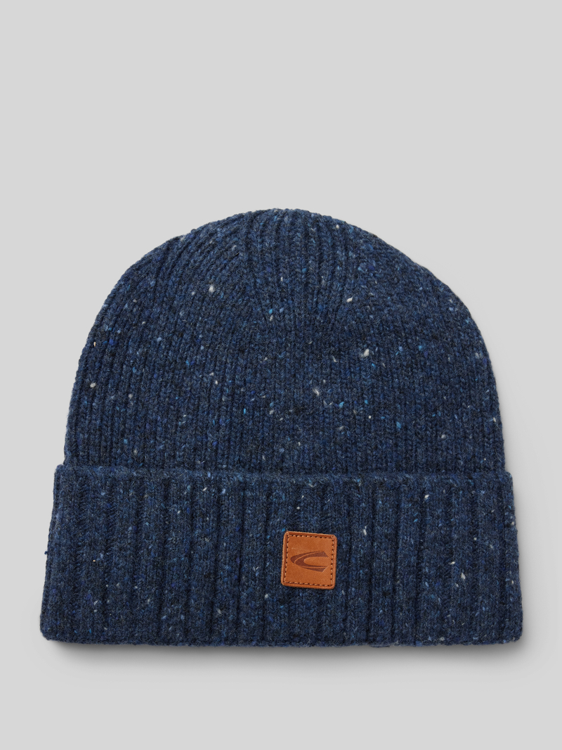 Camel active Beanie van wolmix met labelpatch