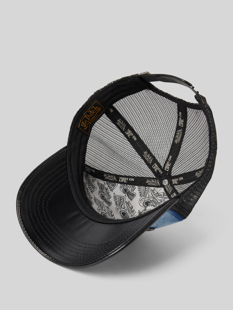 Von Dutch Trucker-pet in denim- en leerlook model 'BOSTON'