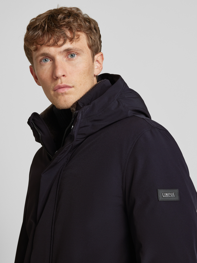 CINQUE Lange jas met capuchon model 'Dawson'