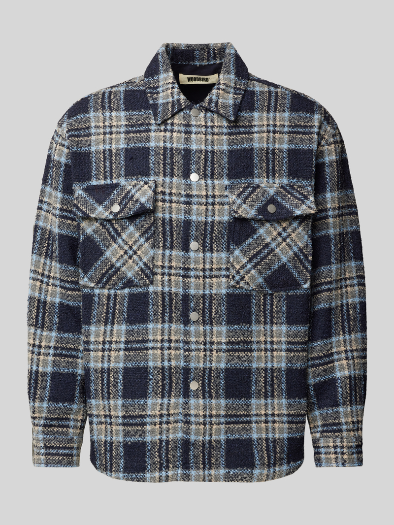 WOODBIRD Loose fit overhemdjack in gemêleerde look model 'Buck'
