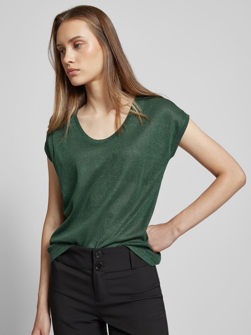 Only Top met V-hals model 'SILVERY'