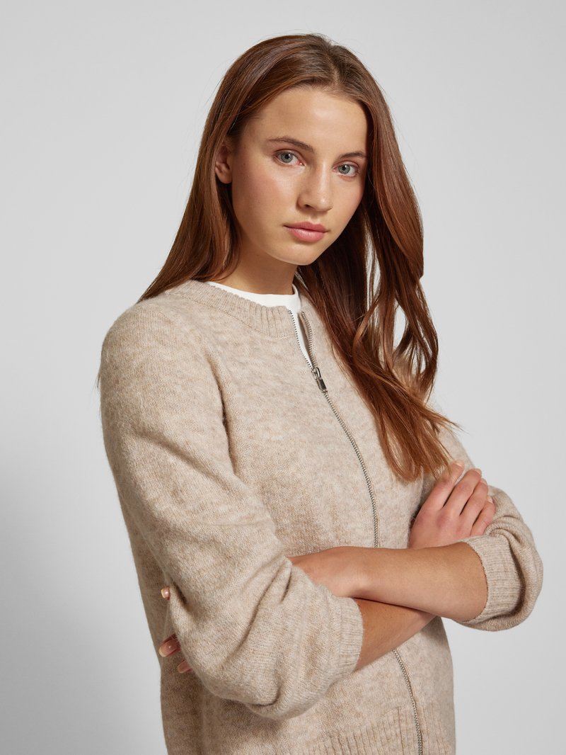 Vila Gebreid jack met tweewegsritssluiting model 'VIZICHY'