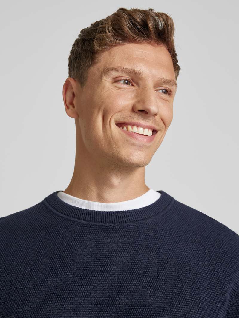 Selected Homme Gebreide pullover met ribboorden model 'ROSS'