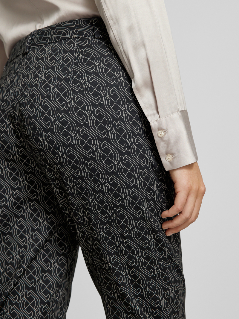 comma Slim fit stoffen broek met steekzakken