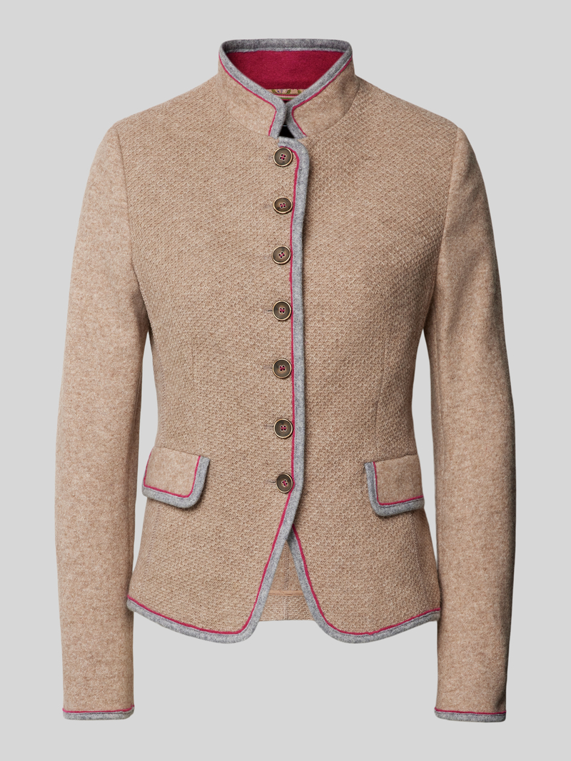 WHITE LABEL Blazer van wolmix met opstaande kraag