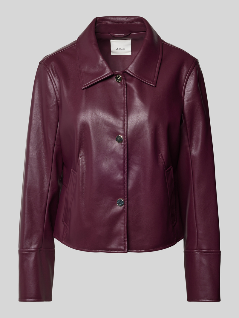 s.Oliver BLACK LABEL Getailleerd jack in leerlook met twill voering