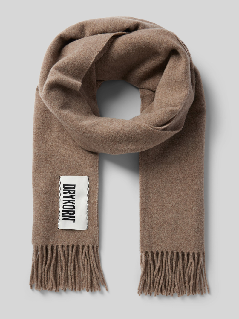 drykorn Sjaal van wol met labelpatch model 'GAZE'