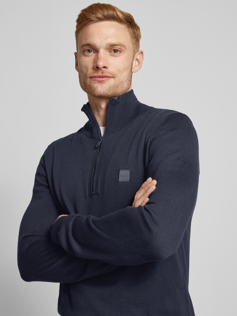 Boss Orange Gebreide pullover met labeldetail model 'Kanobix'