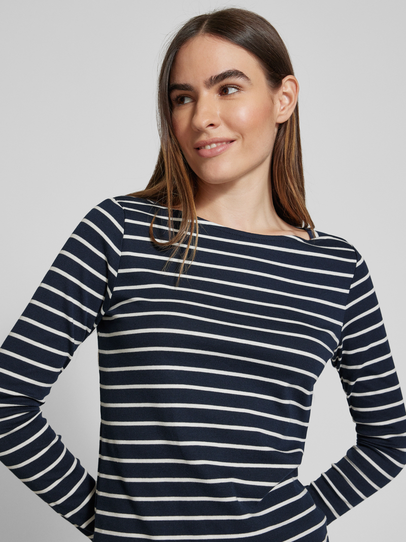 Tom Tailor Regular fit shirt met lange mouwen katoen en streepmotief
