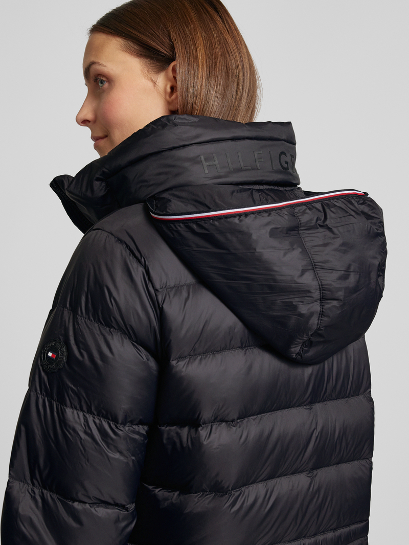 Tommy Hilfiger Regular fit gewatteerde lange jas met tweewegritssluiting