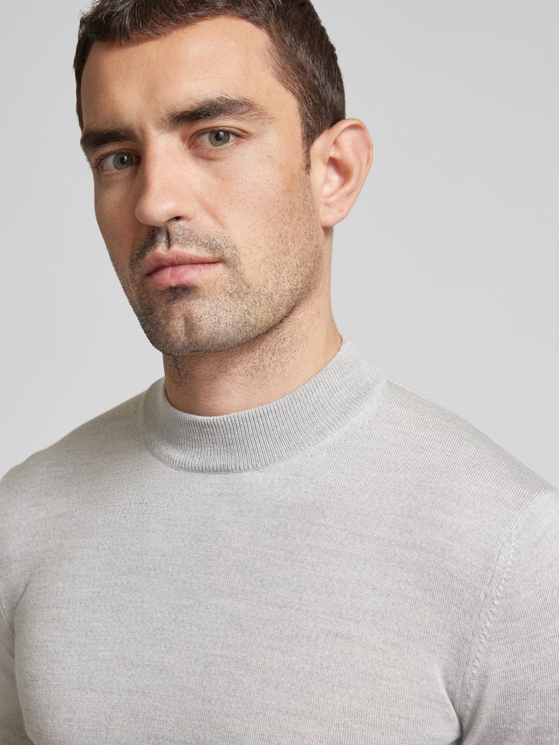 JOOP! Collection Gebreide pullover van scheerwol met opstaande kraag model 'Davide'