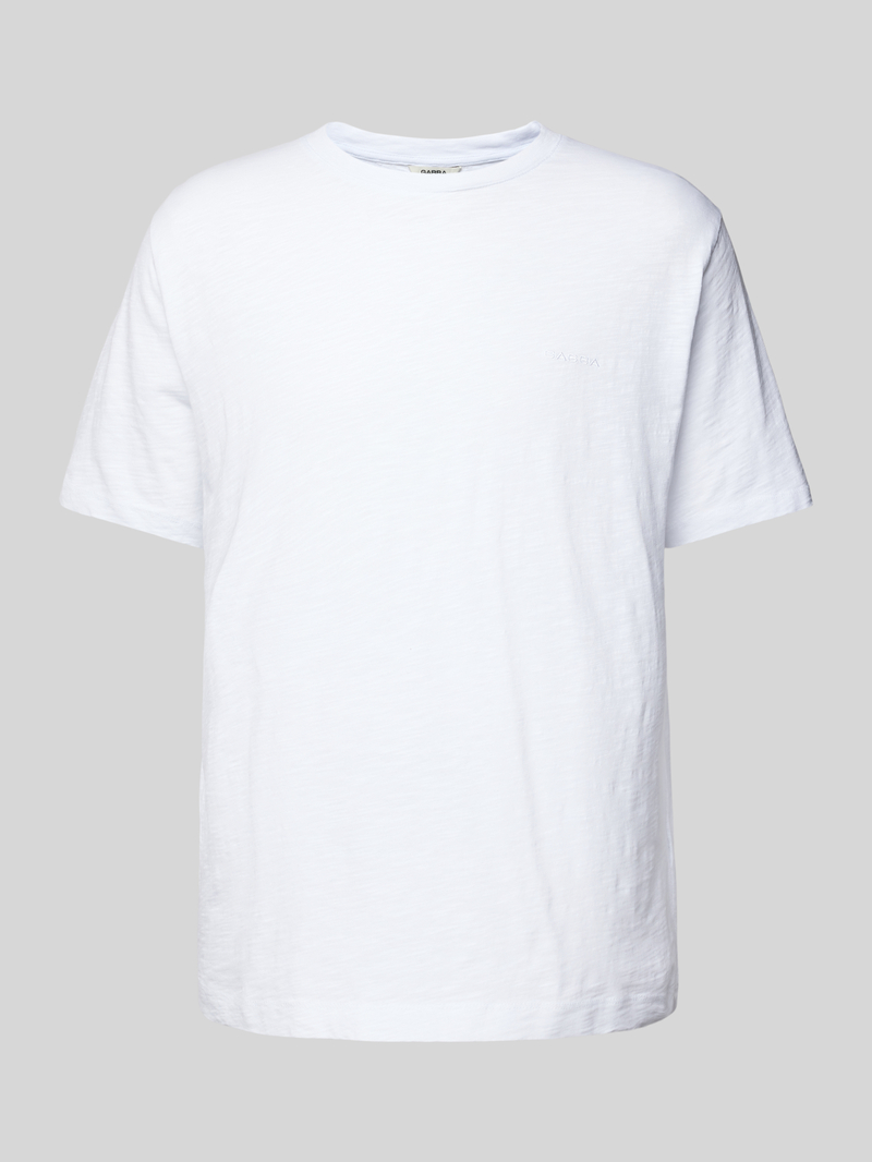 GABBA T-shirt met geribde ronde hals