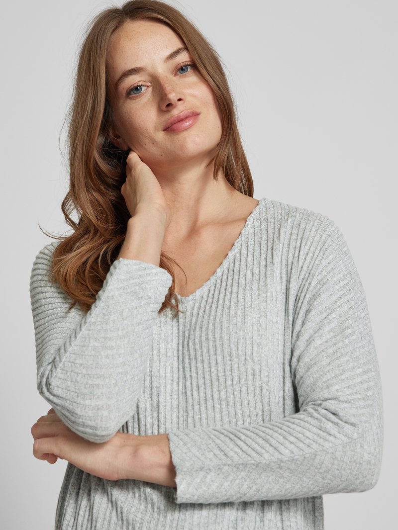 Opus Shirt met lange mouwen en V-hals model 'Sococo'