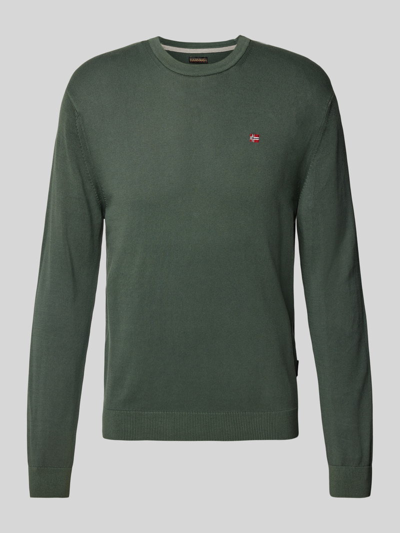 Napapijri Gebreide pullover met labelstitching model 'DROZ'