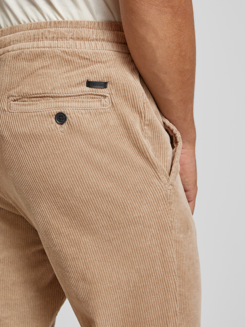 Only & Sons Tapered fit corduroy broek met elastische band model 'LINUS'