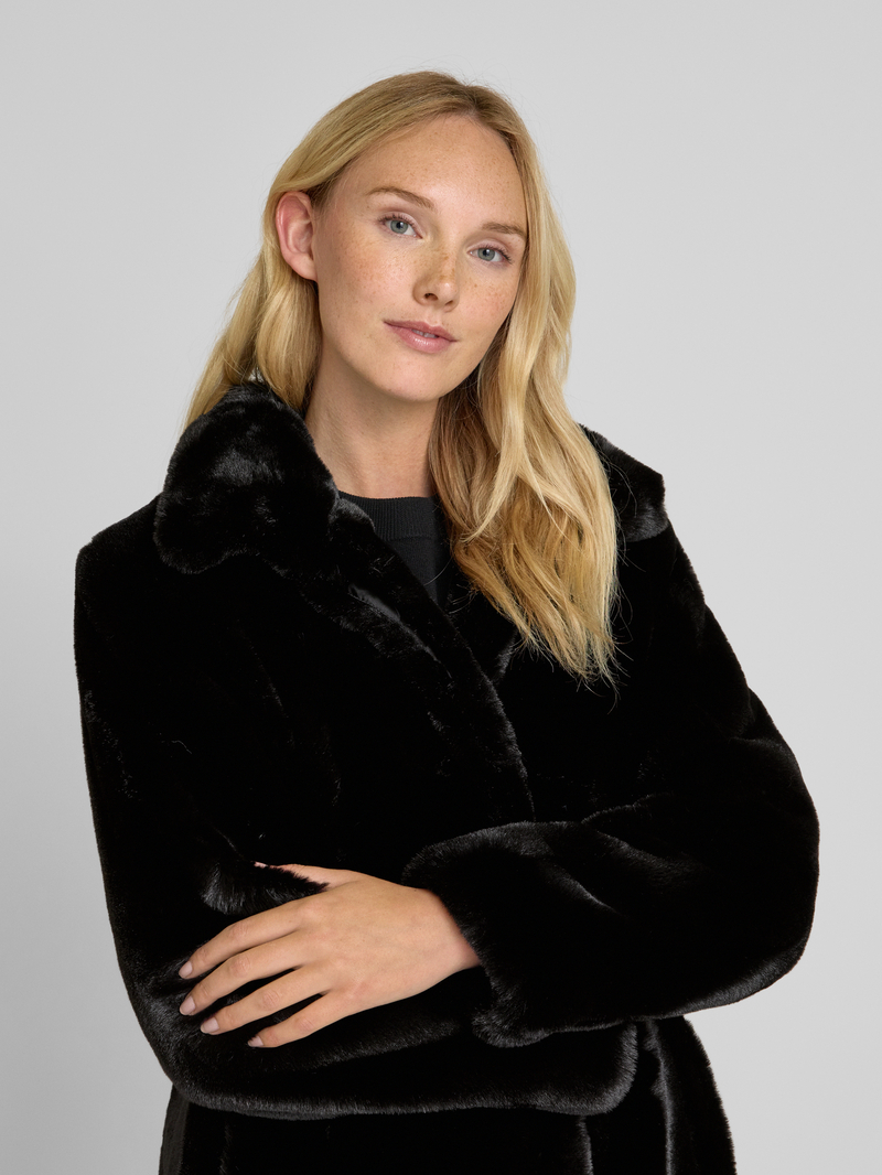 Boss Lange winterjas met imitatiebont model 'Cetedia'