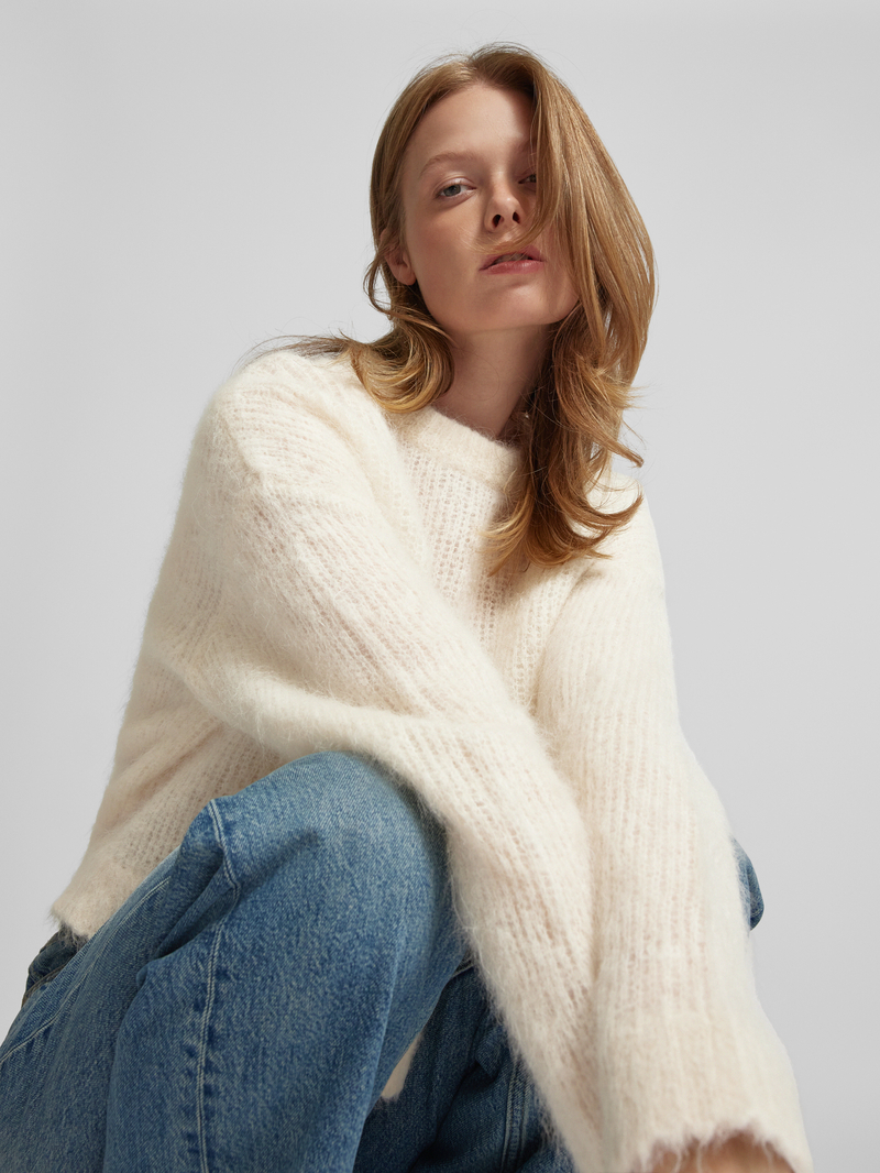 American vintage Gebreide pullover met ronde hals