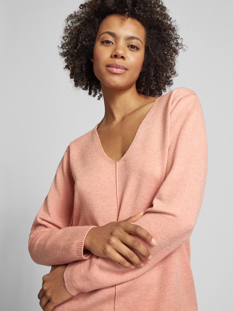 FREE QUENT Gebreide pullover met V-hals model 'Claura'