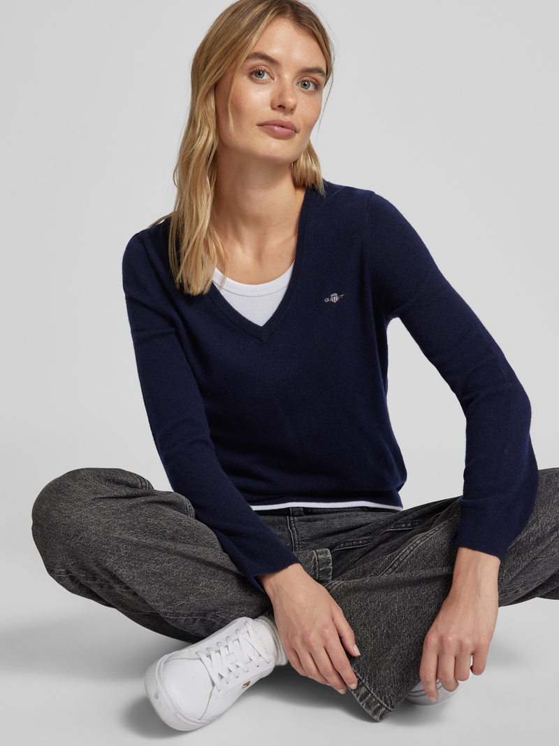 Gant Wollen pullover met V-hals